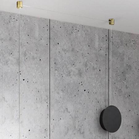 Prado LED Pendelleuchte im Röhrenstil mit Ober- und Unterlicht in Messing/Schwarz dimmbar von Fabas Luce