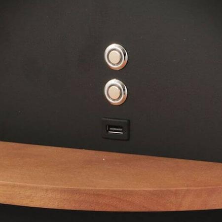 Dual LED Wand-Nachttischleuchte mit Holzablage, schwenkbarem Lichtarm, Backlight & USB von Fabas Luce
