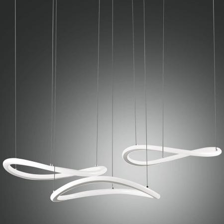 Tirreno 3-flammige Geschwungene filigrane Pendelleuchte in Weiß von Fabas Luce