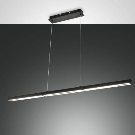 Ling LED-Pendelleuchte im Vierkantrohrdesign dimmbar in Schwarz 110cm up&down Licht von Fabas Luce