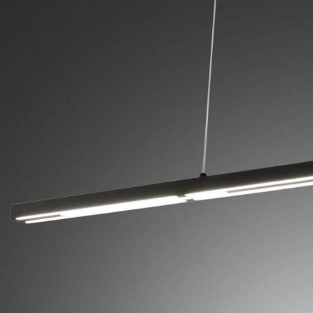 Ling LED-Pendelleuchte im Vierkantrohrdesign dimmbar in Schwarz 110cm up&down Licht von Fabas Luce
