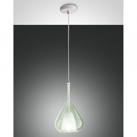 Mediterrane Pendelleuchte LILA aus Borsilicatglas grün transparent von Fabas Luce