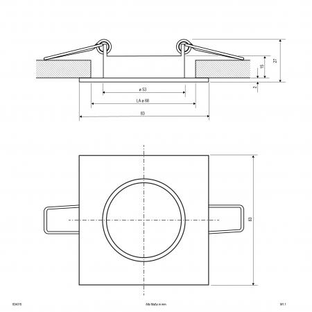 EVN 834015 Schwenkbare Deckeneinbauleuchte Chrom GU10 Einbaudurchmesser: 68 mm