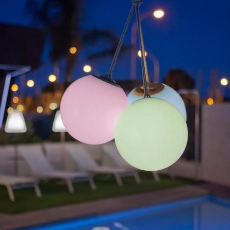 New Garden NORAI mobile LED Hängeleuchte weiss/beige aufladbar RGB
