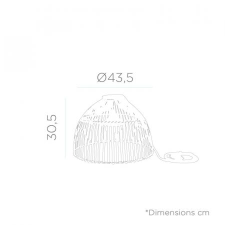 New Garden REONA 30 Bambus Hängeleuchte Akku warmweiss