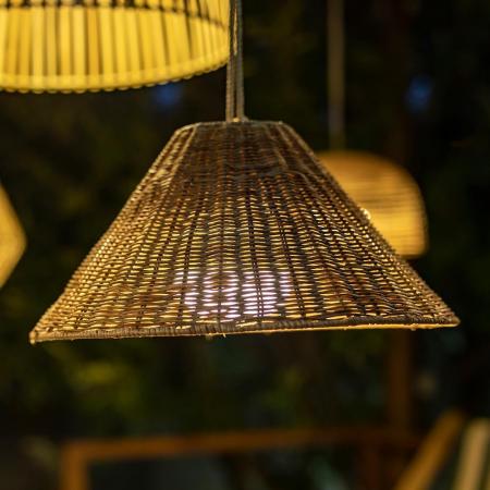 New Garden CALOBRA 20 Rattan Hängeleuchte Akku warmweiss