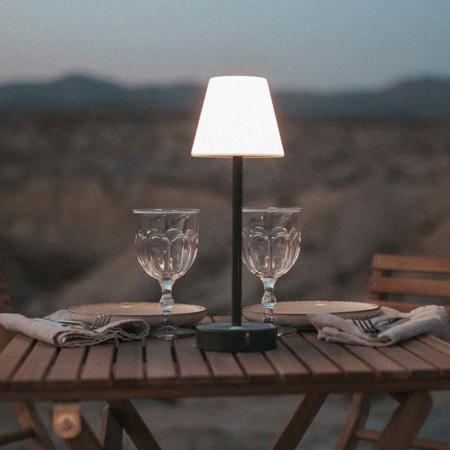 New Garden Designer TISCHLAMPE LOLA SLIM 30 anthrazit Akku dimmbar