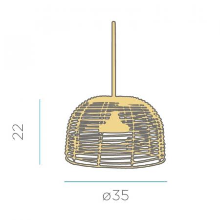 New Garden BOSSA Jute Hängelampe ø 35 cm Naturfaser Fernbedienung