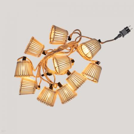 New Garden Okinawa Lichterkette aus Bambus 8 Meter IP44 mit Kabel und Stecker