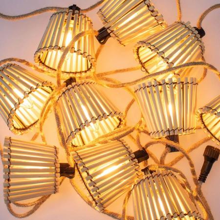 New Garden Okinawa Lichterkette aus Bambus 8 Meter IP44 mit Kabel und Stecker