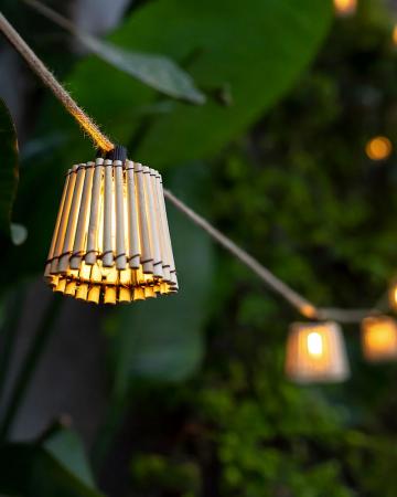 New Garden Okinawa Lichterkette aus Bambus 8 Meter IP44 mit Kabel und Stecker