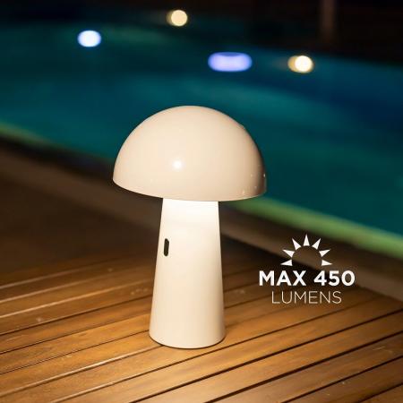 New Garden SHITAKE Tischleuchte In&Out Akku dimmbar IP44 in weiß