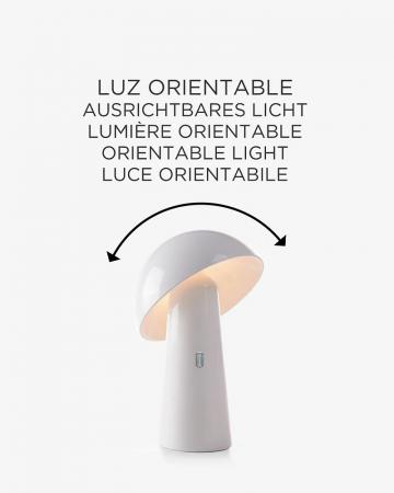 New Garden SHITAKE Tischleuchte In&Out Akku dimmbar IP44 in weiß