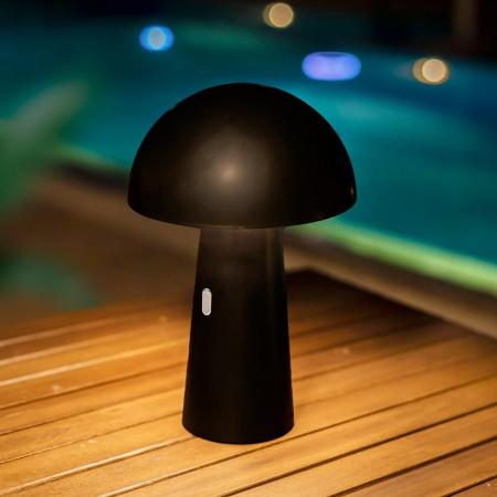 New Garden SHITAKE Tischleuchte In&Out Akku dimmbar IP44 in schwarz