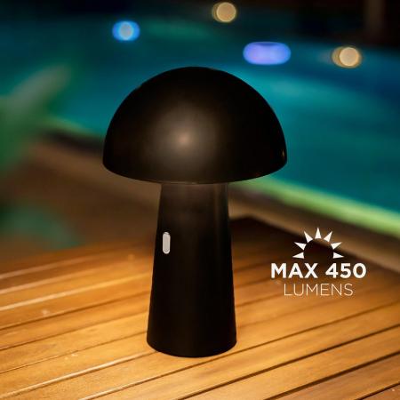 New Garden SHITAKE Tischleuchte In&Out Akku dimmbar IP44 in schwarz