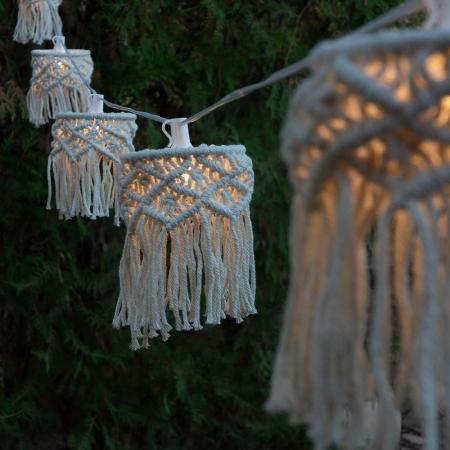 New Garden Mykonos Solar Lichterkette aus Baumwolle 8 Meter IP44