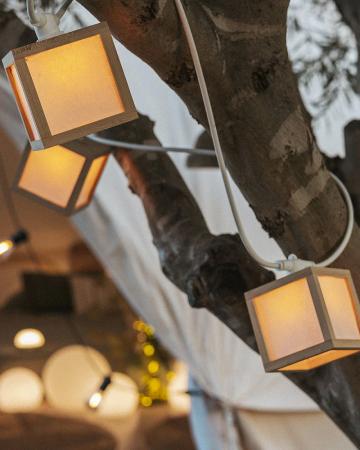 New Garden Vega Solarlichterkette IP44 5 m lang Bambus 1800 K für 230 V Betrieb oder mit Solar - flexible Handhabung möglich