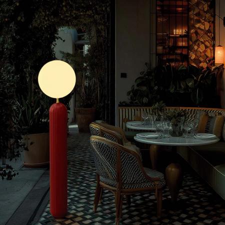 New Garden Stehlampe MONICA 150 Bordeauxrot mit Akku, Fernbedienung, warm- und kaltweißes Licht IP65 153cm hoch