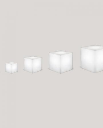 New Garden CUBY 40 Leuchtwürfel in weiss 230V - Warmweiss Licht - Länge Kabel 2 m - 40 x 40 cm - für Außen- und Innenanwendung IP65
