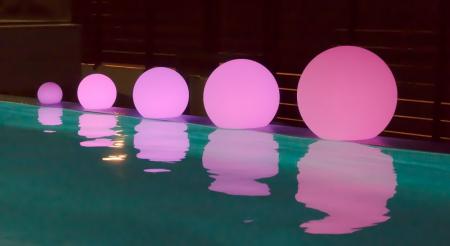 New Garden BULY 30 RGBW Solar LED-Garten Kugel schwimmfähig auch als Poollampe Akku IP68 Ø 30cm