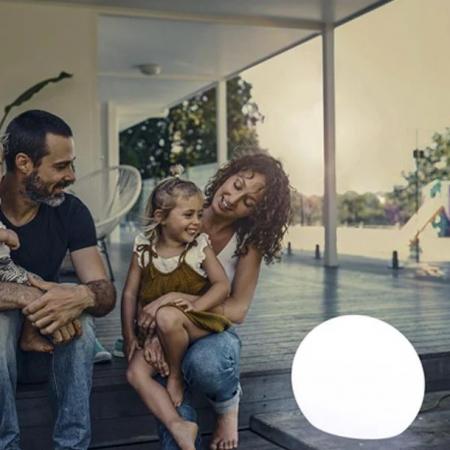 New Garden BULY 30 RGBW Solar LED-Garten Kugel schwimmfähig auch als Poollampe Akku IP68 Ø 30cm