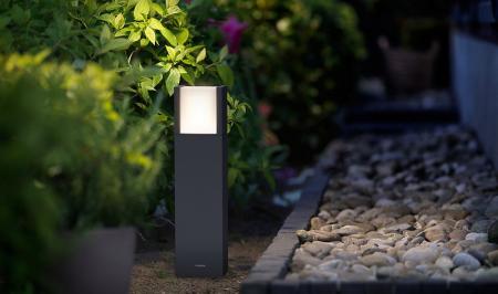 Puristische 40cm hohe Philips myGarden LED Wegeleuchte Arbour in Anthrazit