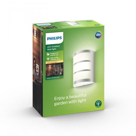 Philips myGarden LED Außenwandleuchte Python Edelstahl