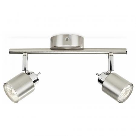 Philips 2er Meranti Decken-/Wandspot in Chrom mit 2 x GU10 Fassung IP20 - GU10 Leuchtmittel nicht enthalten