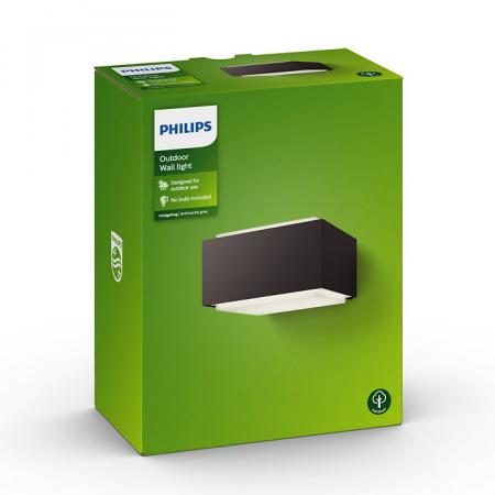 2er Set Philips myGarden Aussenwandleuchte Hedgehog Anthrazit