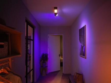 Philips Hue Centris 2er-Spot Deckenleuchte mit Cross Design in Schwarz - RGBW multicolor Licht