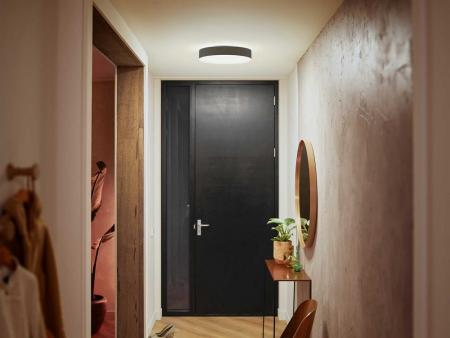 Philips Hue White Ambiance LED-Deckenleuchte ENRAVE mit Dimmschalter in Schwarz Ø38cm