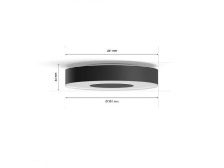 Philips Hue White & Color Ambiance INFUSE mittelgroße LED Deckenleuchte in Schwarz Ø38cm RGBW Farben