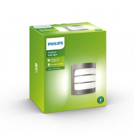 Philips myliving Außenwandleuchte Calgary in Anthrazit aus Edelstahl