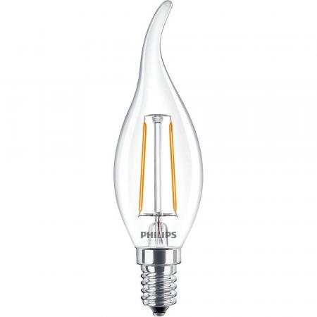 Philips CorePro LEDCandle BA35 2W wie 25W 250lm 2700K warmweiß E14 klar Filament
