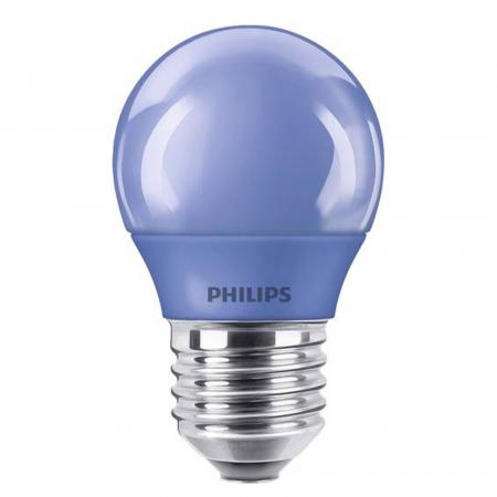 Aktion: Nur noch angezeigter Bestand verfügbar:   PHILIPS LED Colored Blue E27 P45 3.1W Tropfenlampe Lichtfarbe: Blau
