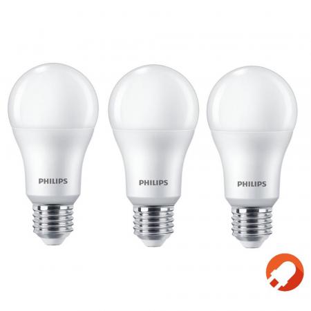 3er-Sparpack PHILIPS LED A60 8W wie 60W 806lm 4000K Neutralweiß 180° E27 matt
