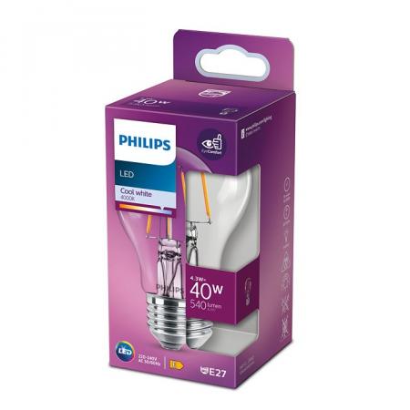 Philips LED Classic A60 E27 4,3W wie 40W 540 lm 4000K neutralweiß klar