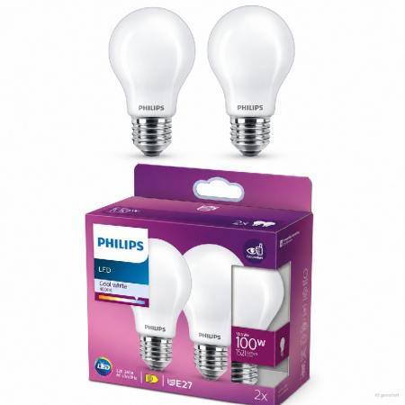 PHILIPS CorePro LED Filament A60 E27 10,5W wie 100W – 1521lm 4000K Neutralweiß nicht dimmbar