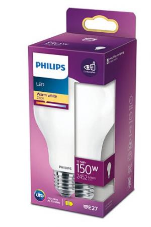 PHILIPS E27 LED Glühbirne weiss mattiert A67 17,5W wie 150W warmweisses Licht augenschonend