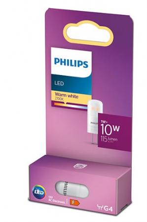 Nur noch angezeigter Bestand verfügbar:    PHILIPS LED G4-Stiftsockel Capsule Lampe mit 0.9W wie 10W warmweisses Licht