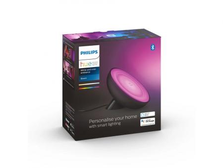 Philips Hue White and Color Ambiance LED Tischleuchte Bloom in Schwarz