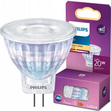 PHILIPS LED Spot MR11 GU4 2,3W wie 20W – 184lm 2700K Warmweiß 36° nicht dimmbar