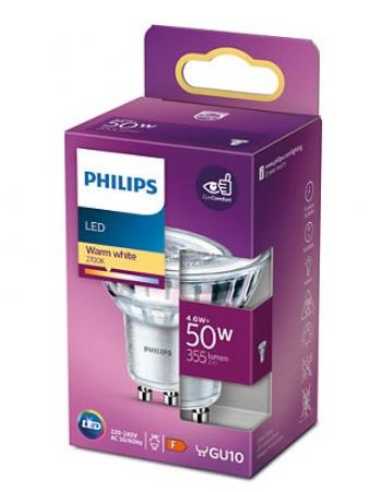 Philips LEDClassic GU10 Strahler 4,6W 36° 2700K warmweisses Licht wie 50W