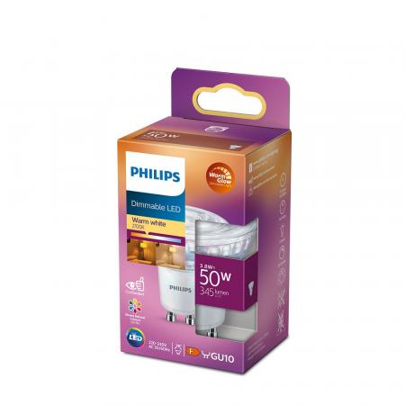 Philips LED Spot PAR16 GU10 3,8W wie 50W 345lm 2200–2700K WarmGlow 36° dimmbar