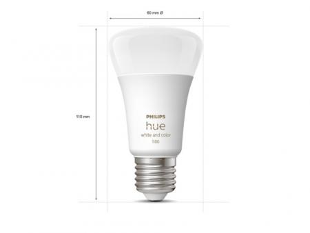 Philips Hue White & Color Ambiance Starter-Set 3x E27 LED 11 W 1055 lm mit Hue Bridge und Dimmschalter, 2000–6500 K, Bluetooth/Zigbee