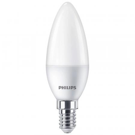 2er Set Philips LED Kerzenlampe E14 B35 4,9W 4000K Neutralweiß matt