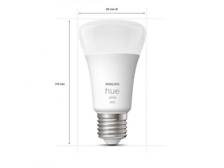 Philips Hue E27 LED Lampe 9,5W wie 75W warmweißes Licht dimmbar