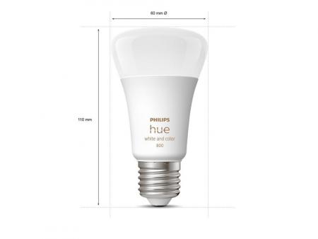 2er Set Philips Hue White & Color Ambiance mit 2 x E27 RGBW LED Lampen - mehrfarbig und dimmbar - 8,1 Watt