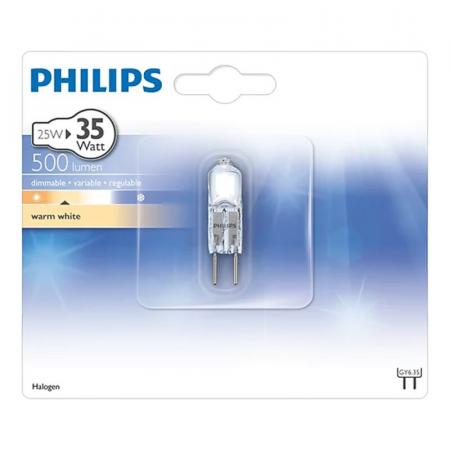 Philips GY6.35 Halo Caps 25W Halogen 12V 3000K warmweißes Licht dimmbar