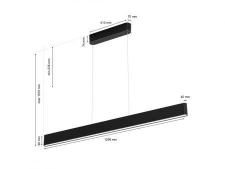 130cm Philips Hue Ensis Pendelleuchte Schwarz White & Color Ambiance mit Light-Duo-Effekt für indiv.Steuerung Ober- und Unterlicht